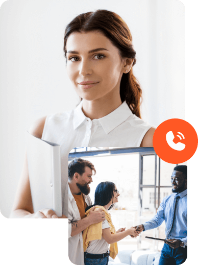 A smiling real estate agent, and two happy people shaking an agent's hand. A smiling real estate agent, and two happy people shaking an agent's hand.